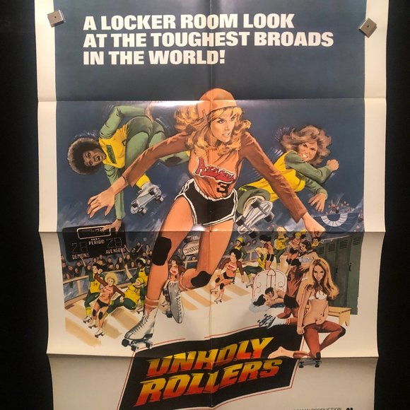 1972 Unholy Rollers One Sheet Movie Poster Roller Derby Rollergirl Roller Skates